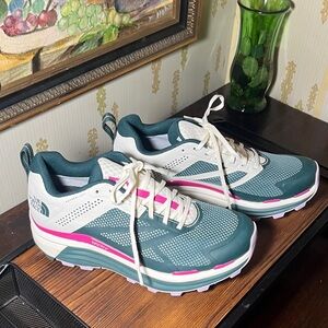 The North Face Women's Teal and Pink Athletic Shoes